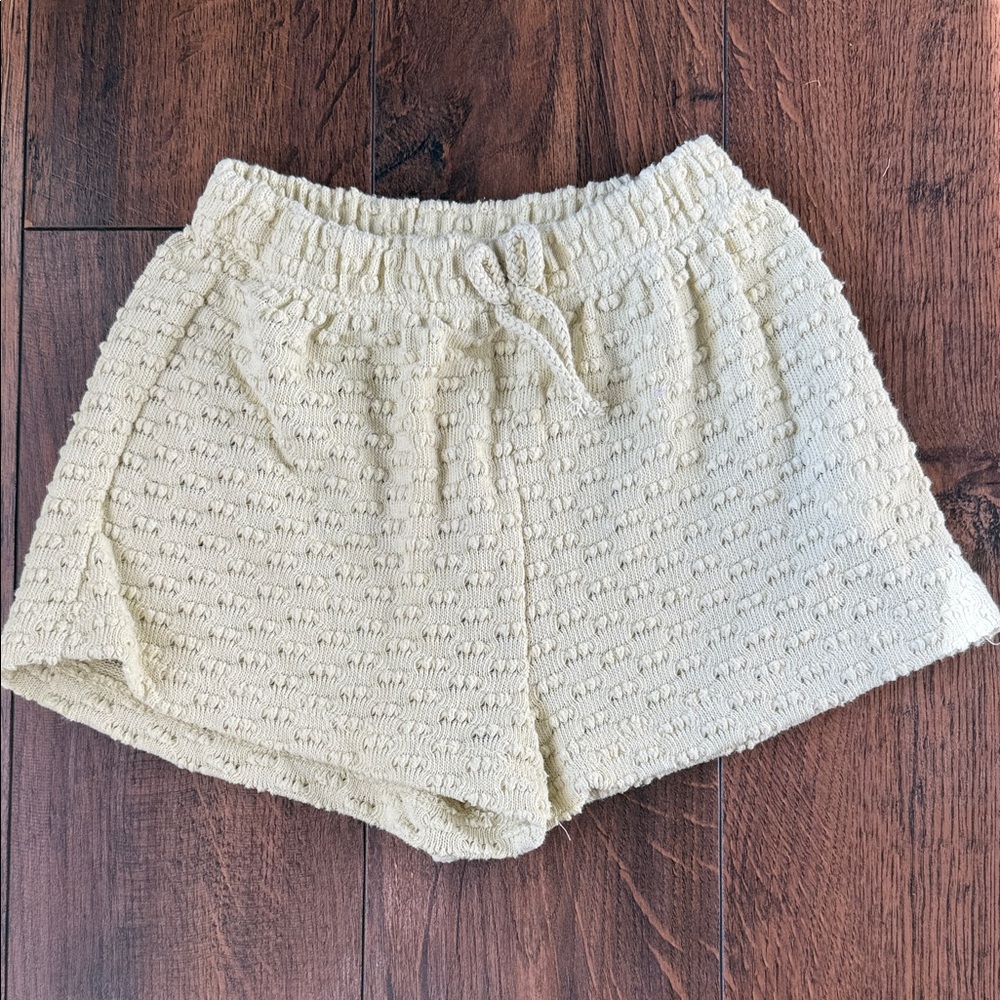 Zara High Waist Cream Shorts